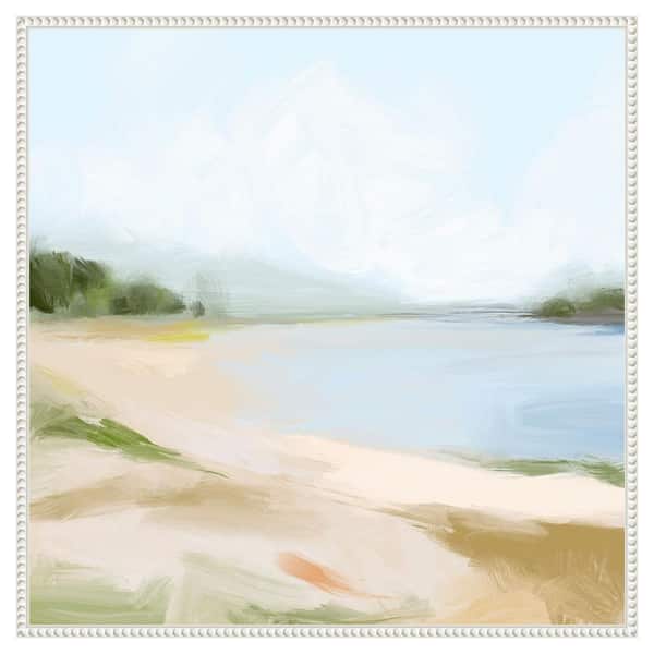 Amanti Art Blissful Bay View I by Victoria Barnes 30 in. W x 30 in. H Canvas Wall Art Print Framed in White