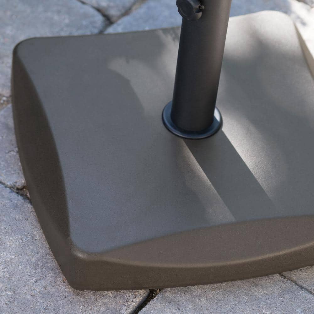 Brown Concrete and Iron Square Umbrella Base, 62 lb