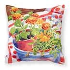 14 in. x 14 in. Multi-Color Lumbar Outdoor Throw Pillow Flowers with a Side of Lemons Decorative Canvas Fabric Pillow