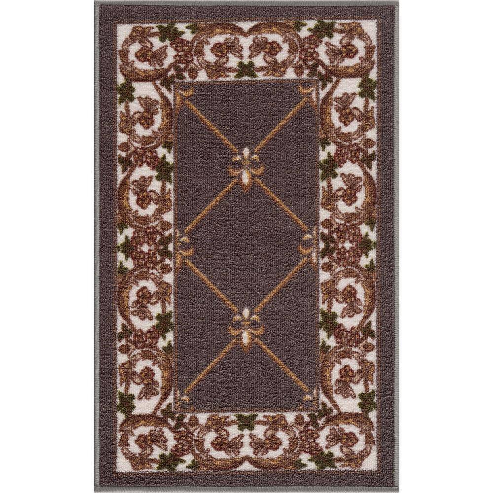 Carpet Mat Fleur De Lis Design Slip Resistant, D.Grey, 19.5 in. x 32 in. price history on PriceWatchPro