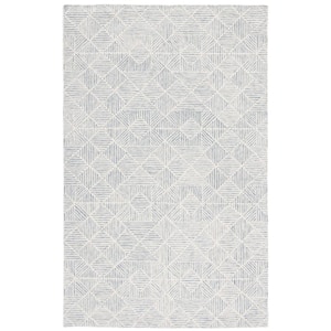 Abstract Gray/Ivory Doormat 3 ft. x 5 ft. Diamond Geometric Area Rug