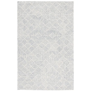 Abstract Gray/Ivory 4 ft. x 6 ft. Diamond Geometric Area Rug