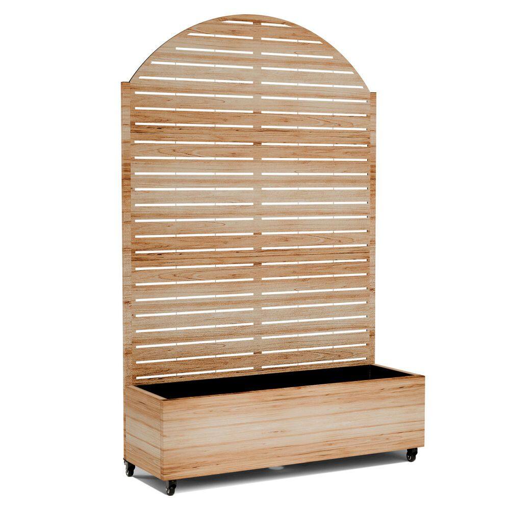 47 in. x 16 in. x 71 in. Brown Arched Metal Raised Garden Planter Box with Trellis, Rolling Wheels price history on PriceWatchPro