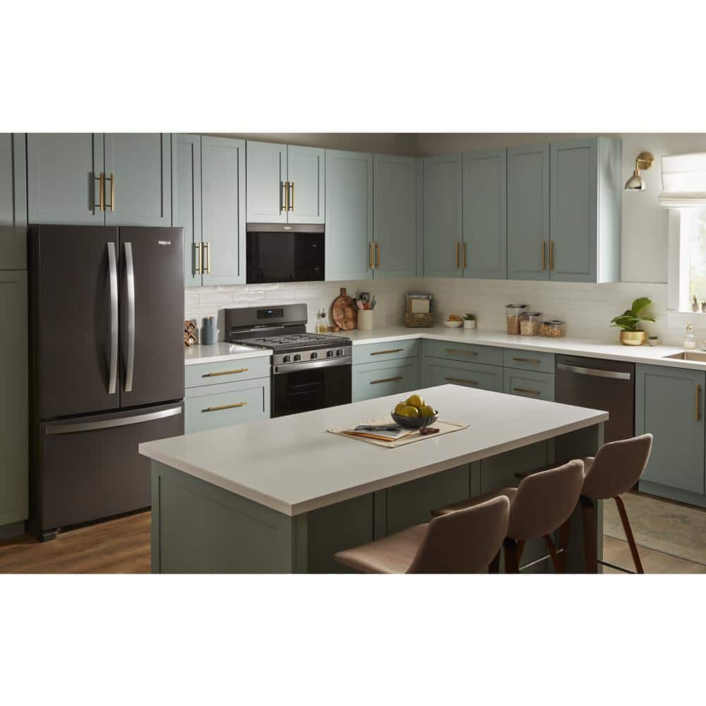 Whirlpool 36" Wide Black Stainless Steel French Door Refrigerator