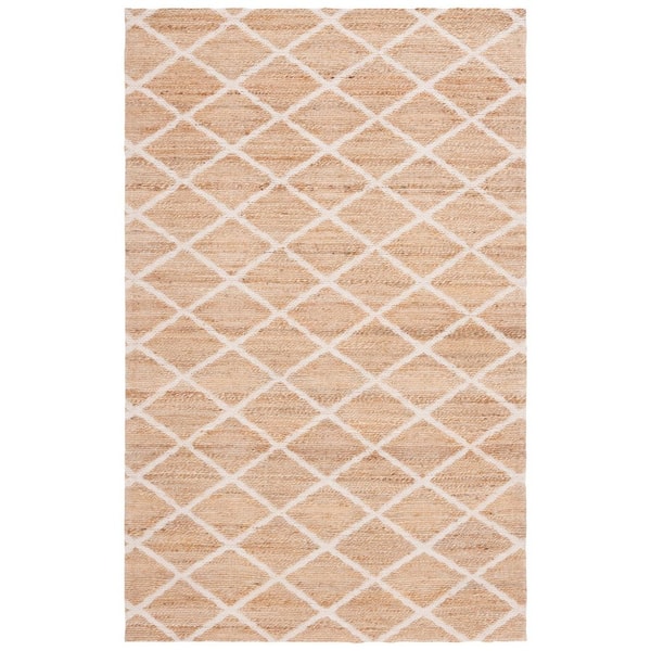 Natural Fiber 8 ft. x 10 ft. Natural/Ivory Geometric Diamond Area Rug