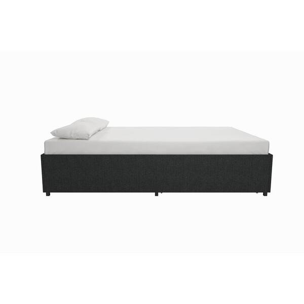 Dhp Kristian Gray Linen Full Upholstered Platform Bed With Storage De47514 Dhp Kristian Gray Linen Full, Dhp Maven Platform Bed With Under Storage King Size Frame Grey