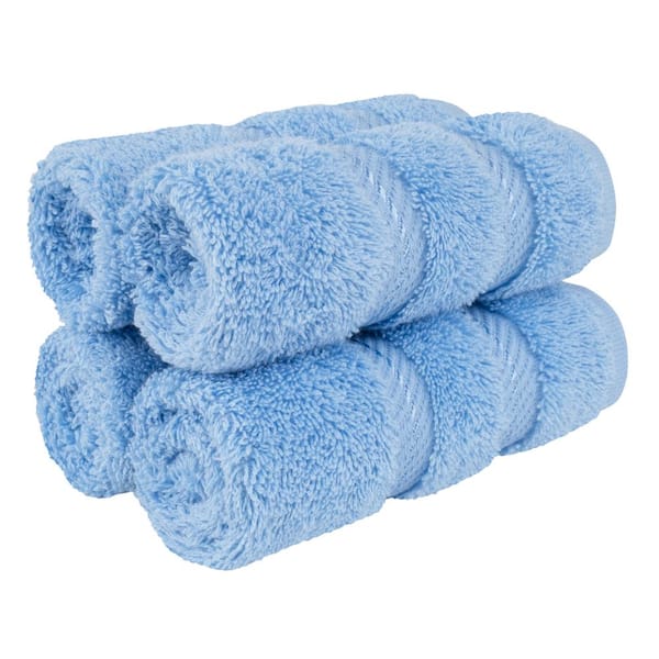 American Soft Linen Luxury 6 Piece Towel Set, 2 Bath Towels 2 Hand Towels 2  Washcloths, 100% Turkish Cotton Towels for Bathroom, Aqua Blue Towel Sets