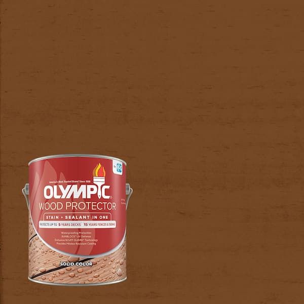 Olympic 1 gal. Cedar Solid Exterior Wood Protector Stain Plus Sealant in One