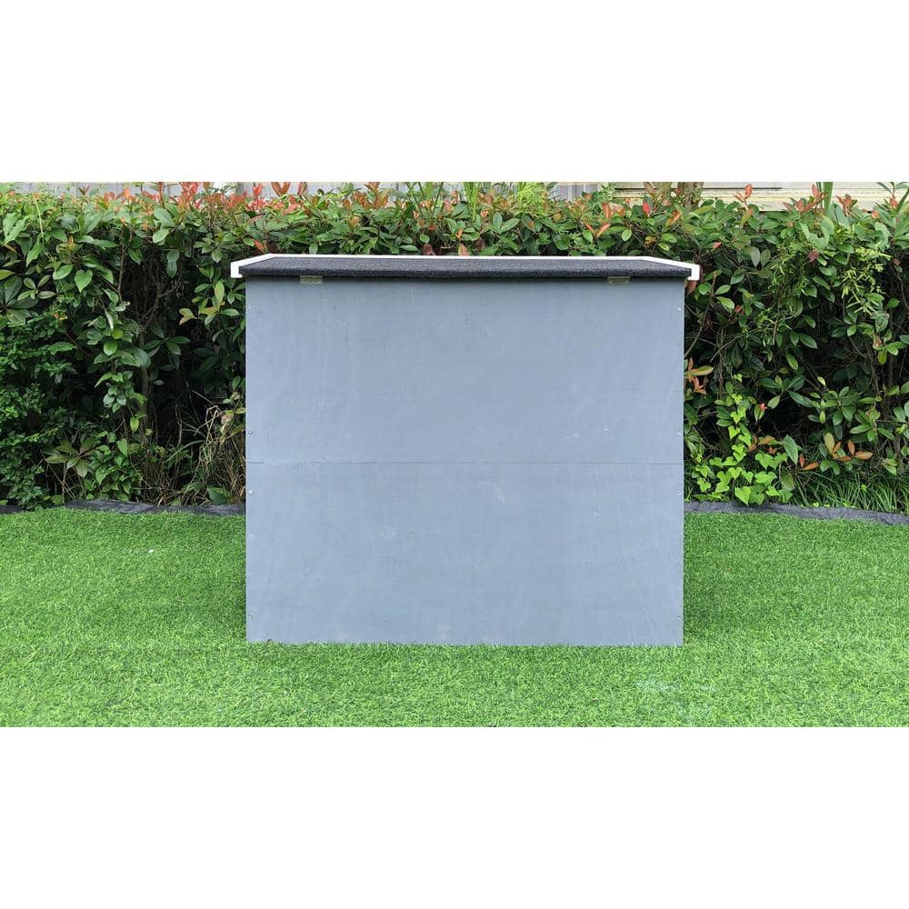 Gray and White Wooden 2-Story Chicken Coop with Ramp