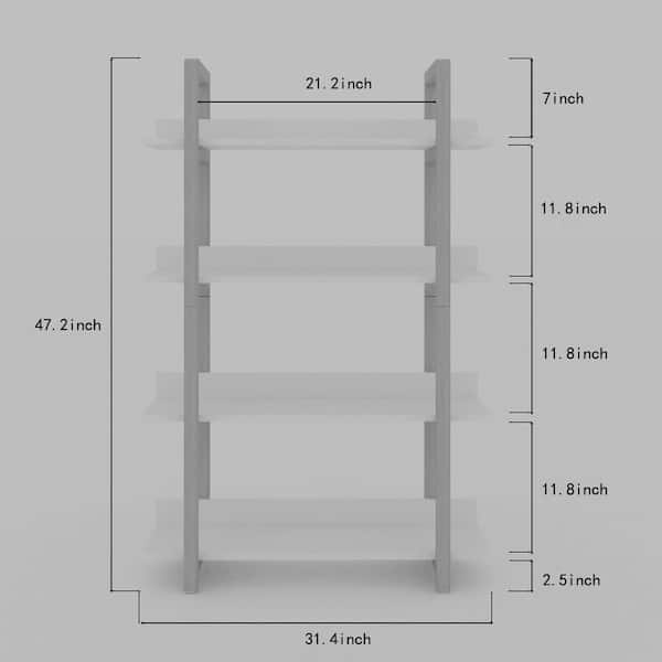 Ashburn Regal Walnut Wooden and Metal 4 Tier Floor Shelf