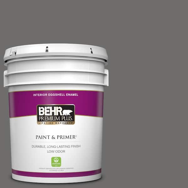 BEHR PREMIUM PLUS 5 gal. #780F-6 Dark Granite Eggshell Enamel Low Odor Interior Paint & Primer