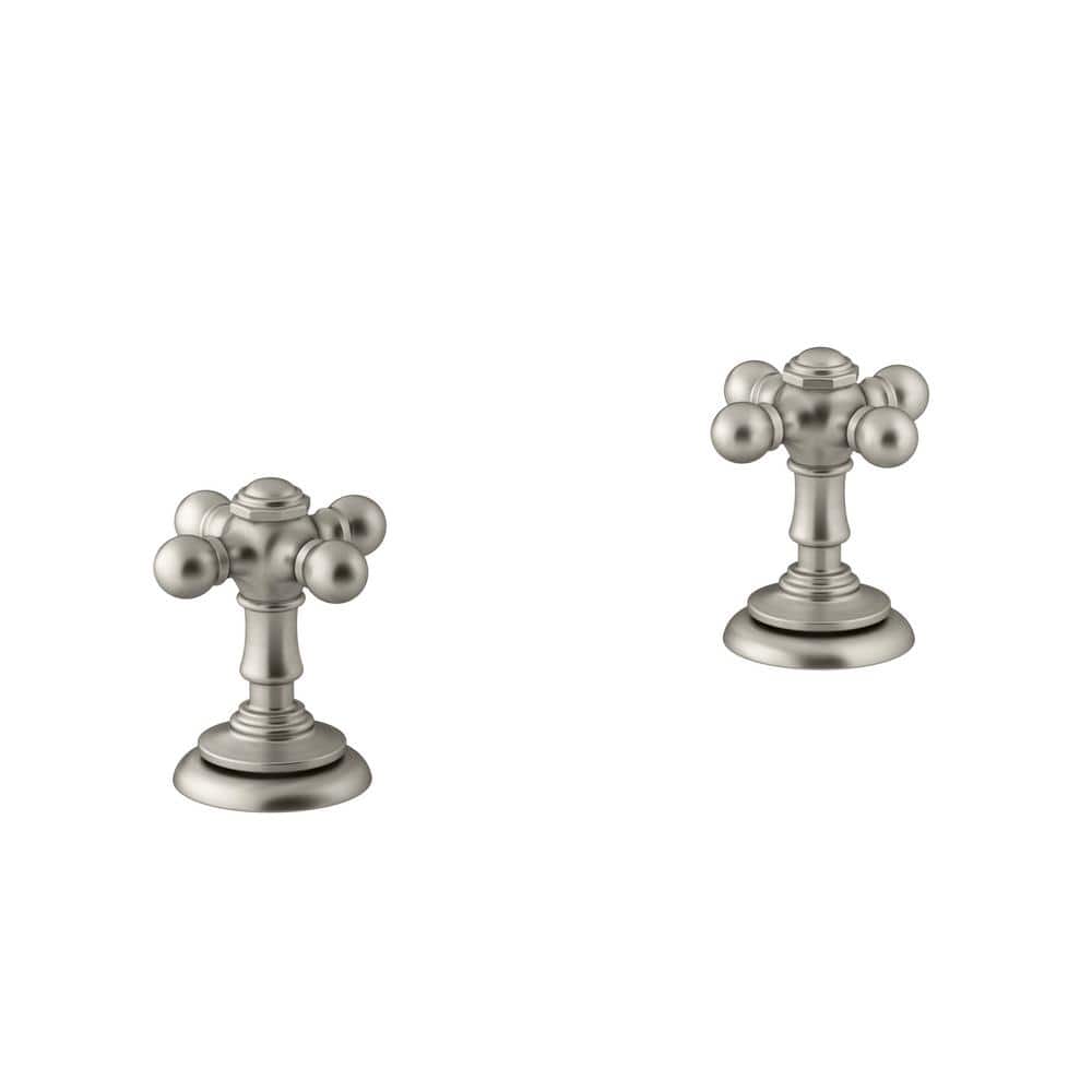 KOHLER Artifacts 2-Handle Deck-Mount Brass Bathroom Sink Cross Handles Trim Kit in Vibrant Brushed Nickel