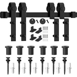 7.5 ft./90 in. Single Track Bypass Barn Door Hardware Double Doors Kit, Heavy-Duty Sliding 1-Track Antique Roller 7.5 ft./90 in. Single Track Bypass Barn Door Hardware Double Doors Kit, Heavy-Duty Sliding 1-Track Antique Roller
