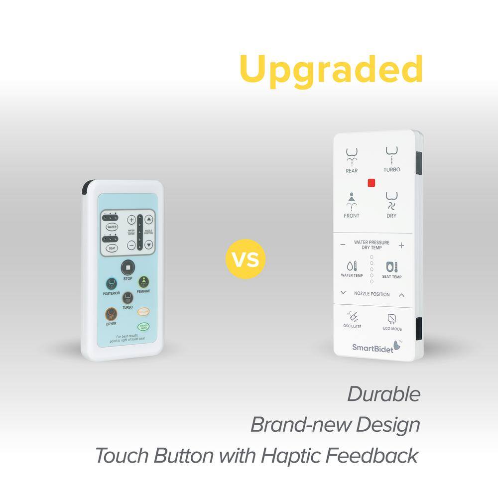White Electric Bidet Toilet Seat with Remote Control
