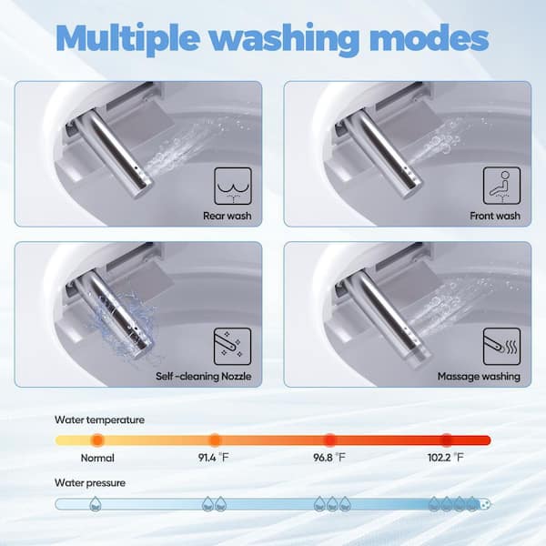 HOROW Elongated Smart Toilet Bidet in White with Auto Open HOROW Elongated Smart Toilet Bidet in White with Auto Open