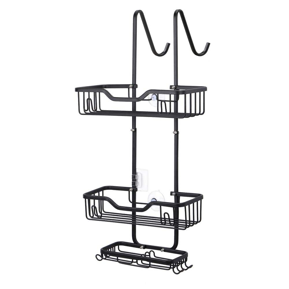 Oumilen Hanging Shower Caddy Bathroom Shower Organizer Shelves with 4-Hooks  and Soap Rack, Silver PSHKS159 - The Home Depot