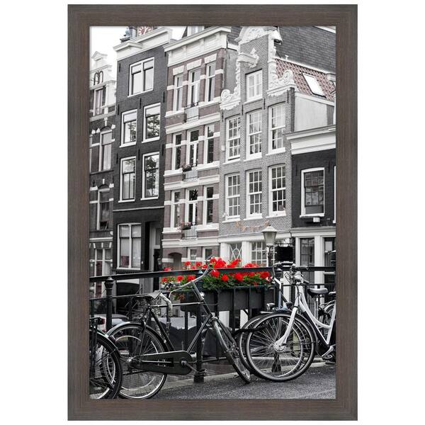 Amanti Art Hardwood Chocolate Narrow Wood Picture Frame Opening Size 20 x 30 in.