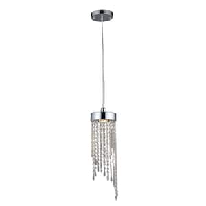 Grace 6 in. Chrome Indoor Crystal Chandelier with Shade