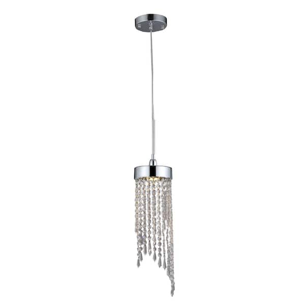 Warehouse of Tiffany Grace 6 in. Chrome Indoor Crystal Chandelier with Shade