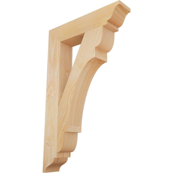 Ekena Millwork 4 in. x 32 in. x 20 in. Douglas Fir Olympic Traditional Rough Sawn Bracket