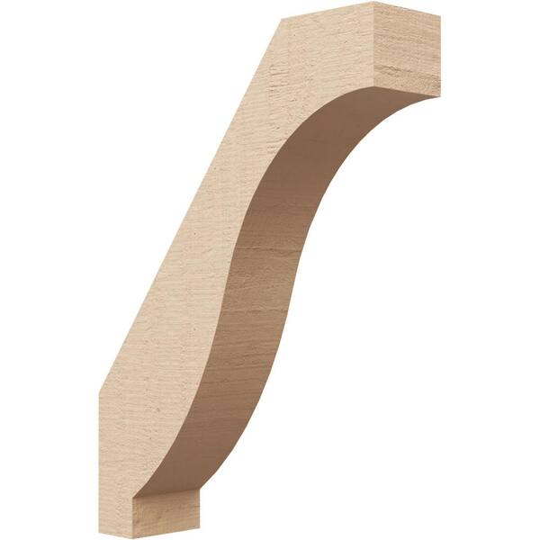 Ekena Millwork 3 in. x 16 in. x 12 in. Baker Rough Cedar Woodgrain Timberthane Polyurethane Knee Brace, Primed