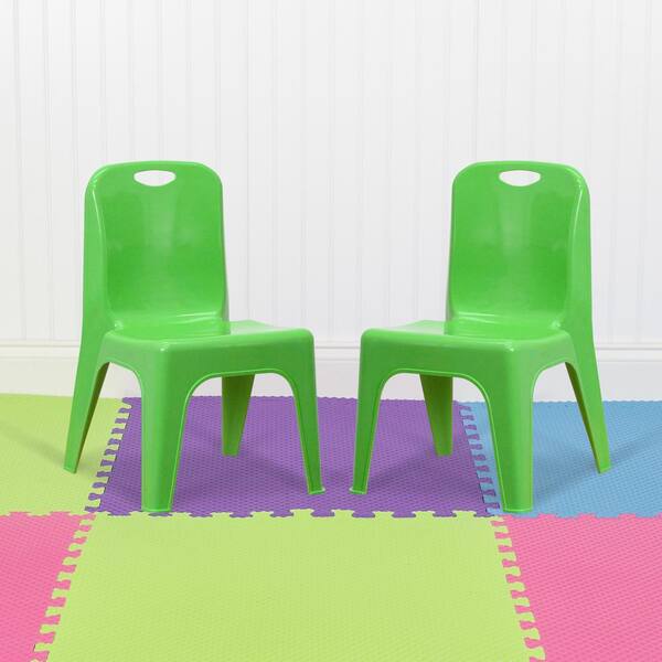 Carnegy Avenue 2 Pack Green Plastic Stackable School Chair with