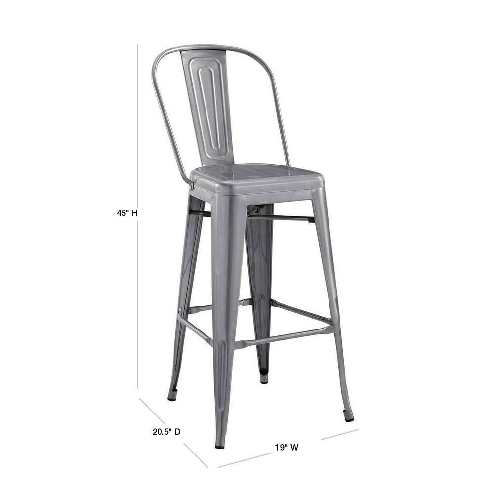 Promenade 30" Gunmetal Industrial Modern Metal Bar Stool