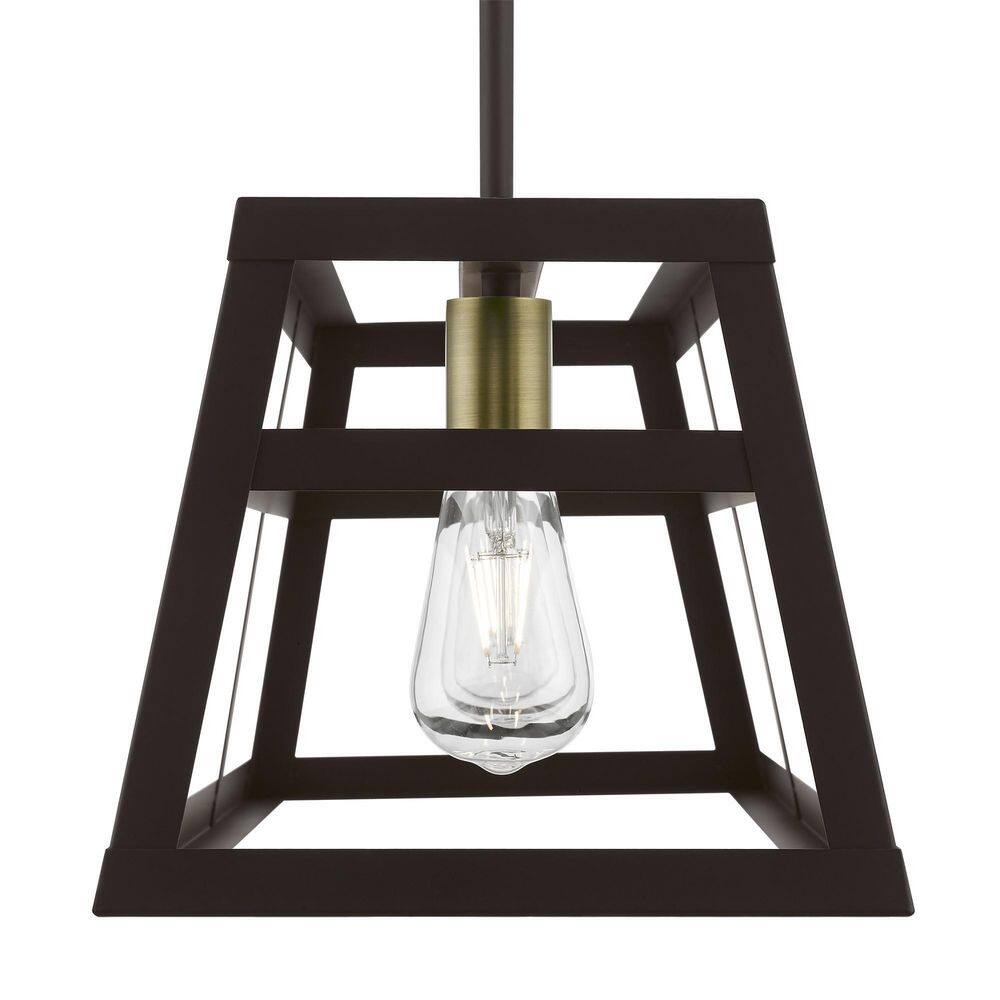 Bronze and Antique Brass 30" Cage Chandelier