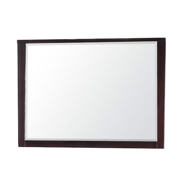 Medium Rectangle Espresso Beveled Glass Contemporary Mirror (35 in. H x 50 in. W)