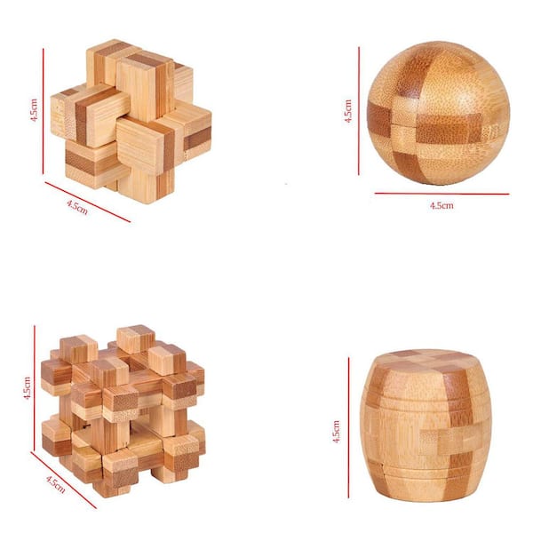マルサン 350 ゼットン 珍色３体セット。３体とも新品未開封 Angel Sar Brain Teaser Puzzle Set, Wooden and Metal Game for