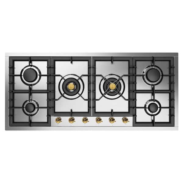 Nostalgie II 48 in. Built in Gas Cooktop with 6-Sealed Burners in Stainless Steel