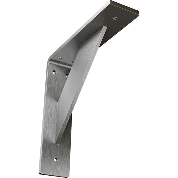 Ekena Millwork 8 in. x 2 in. x 8 in. Stainless Steel Unfinished Metal Traditional Bracket