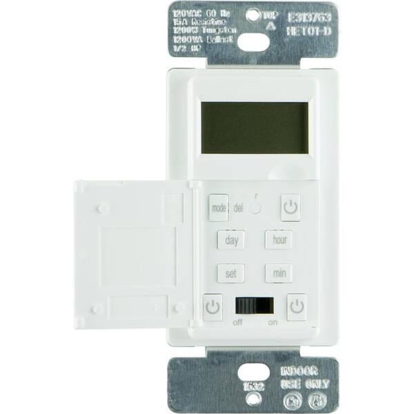 Defiant - 15 Amp 7-Day In-Wall Digital CFL-LED Compatible Timer