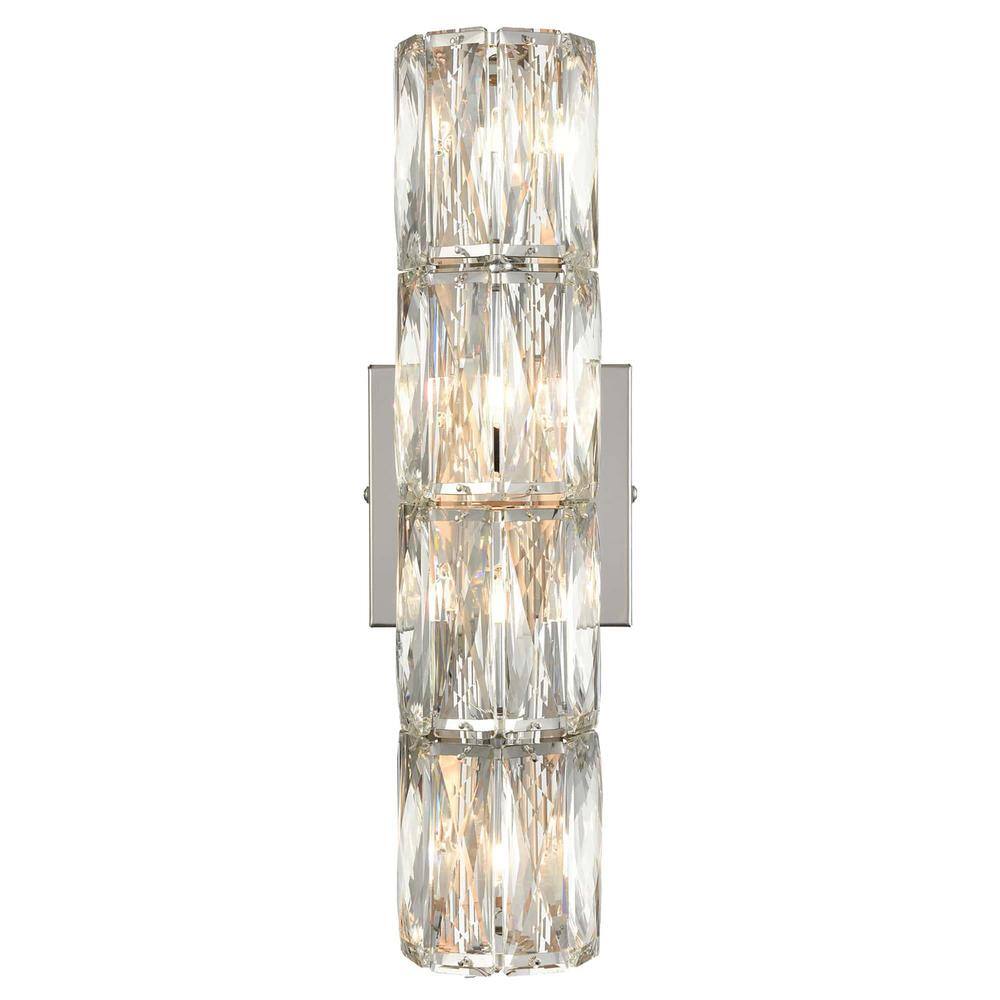 Chrome Crystal 4-Light Tube Wall Sconce