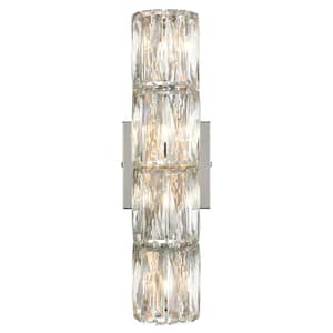 7.9 in. 4-Light Chrome Modern Wall Sconce with Standard Shade