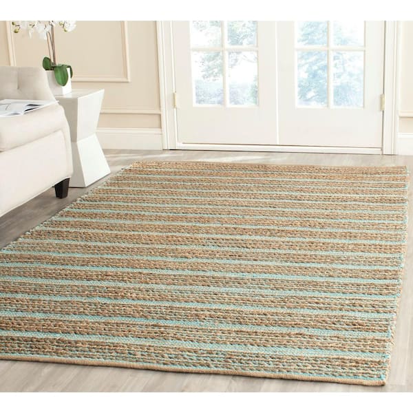Cape Cod Aqua 8 ft. x 10 ft. Striped Area Rug