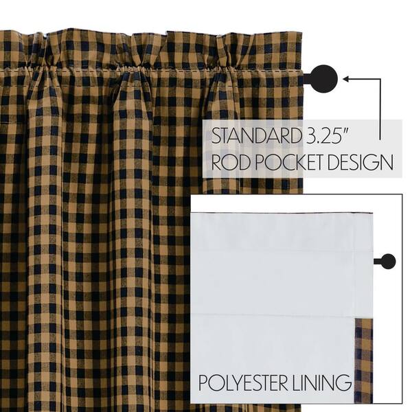 VHC BRANDS Primitive Black Khaki Check 50 in. W x 84 in. L