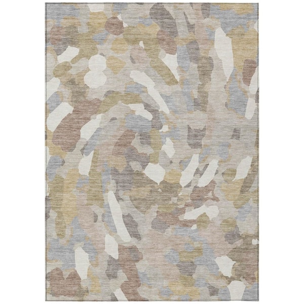 Chantille Machine Washable Indoor/Outdoor Abstract ACN3117 Ivory 5 ft. x 7 ft. 6 in. Area Rug