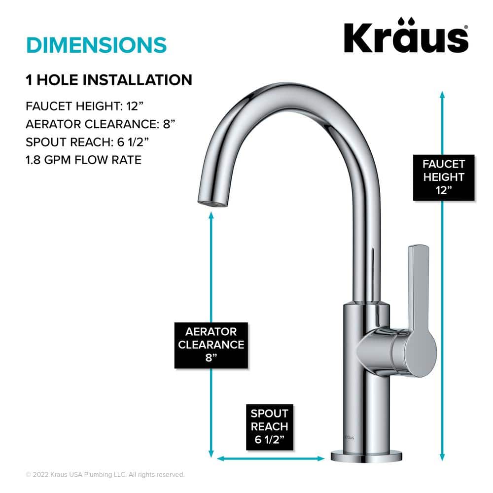 Chrome Single Handle Kitchen Bar Faucet with Pull-out Spray