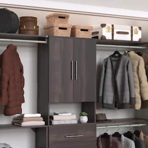 Style+ 25 in. W Modern Modern Walnut Closet Door Kit