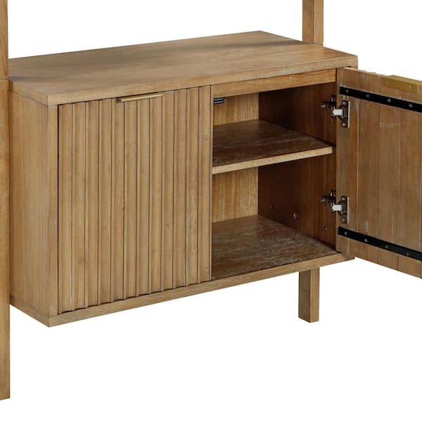 Nathan James Jasper 72 in. Tall Light Brown Solid Wood 3-Shelf