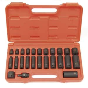 3/8 in. Drive SAE Master Impact Socket Set (25-Piece)