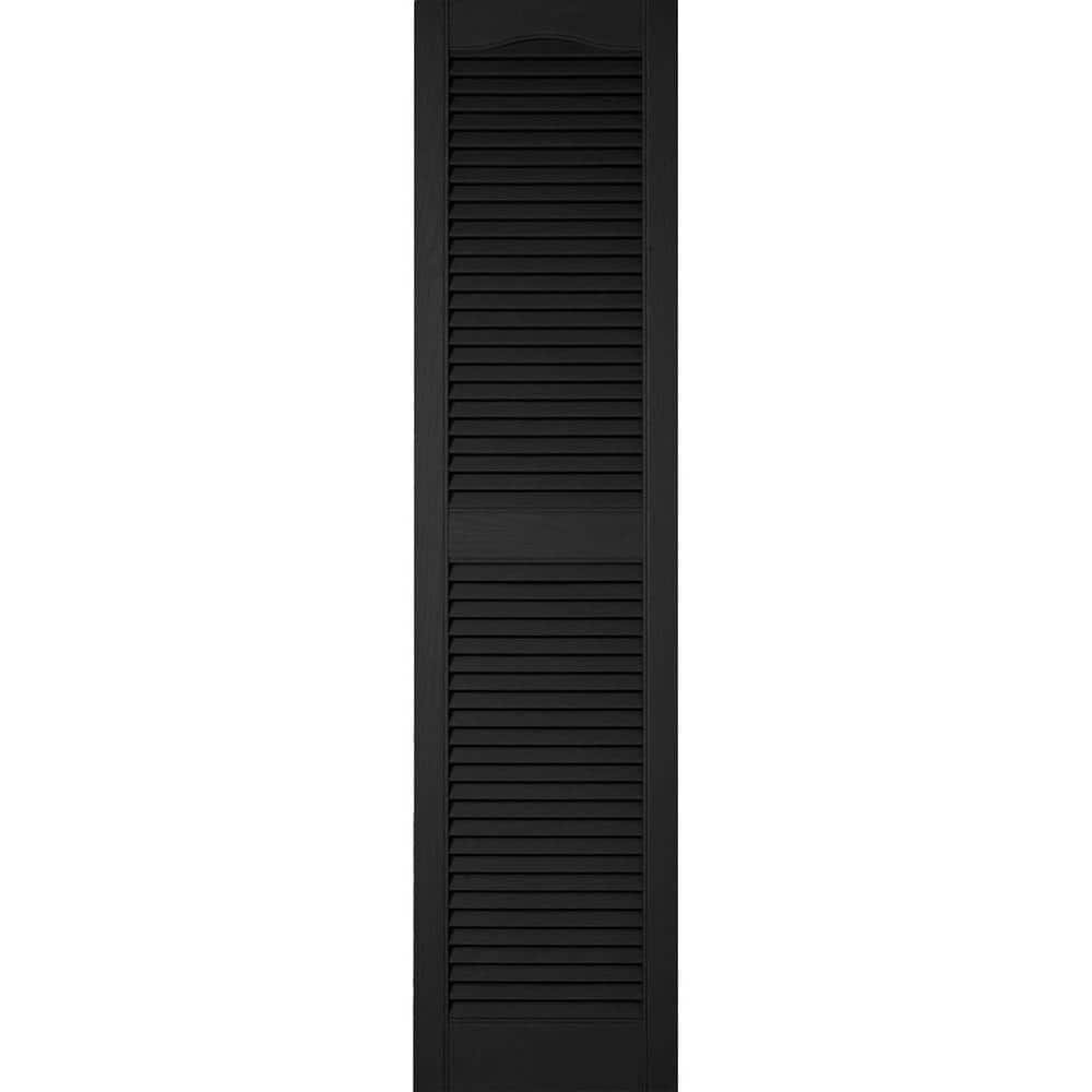 12 in. x 75 in. Lifetime Vinyl Custom Cathedral Top Center Mullion Open Louvered Shutters Pair Black price history on PriceWatchPro