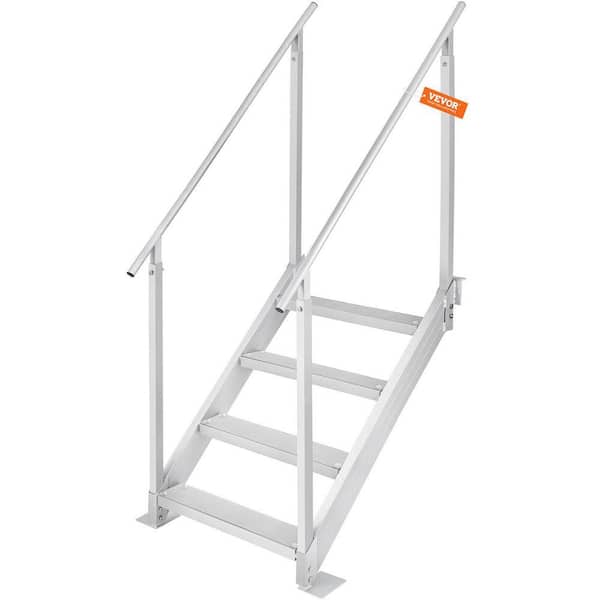 Dock Ladder 4-Step Dock Stairs 30 in. - 38 in. Adjustable Height 500 lbs. Load Capacity for Above Ground Pool