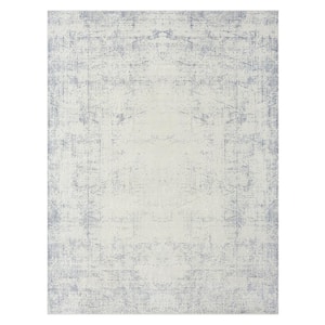 Melody Blue/Gray 2 ft. 8 in. x 3 ft. 10 in. Contemporary Power-Loomed Abstract Rectangle Area Rug