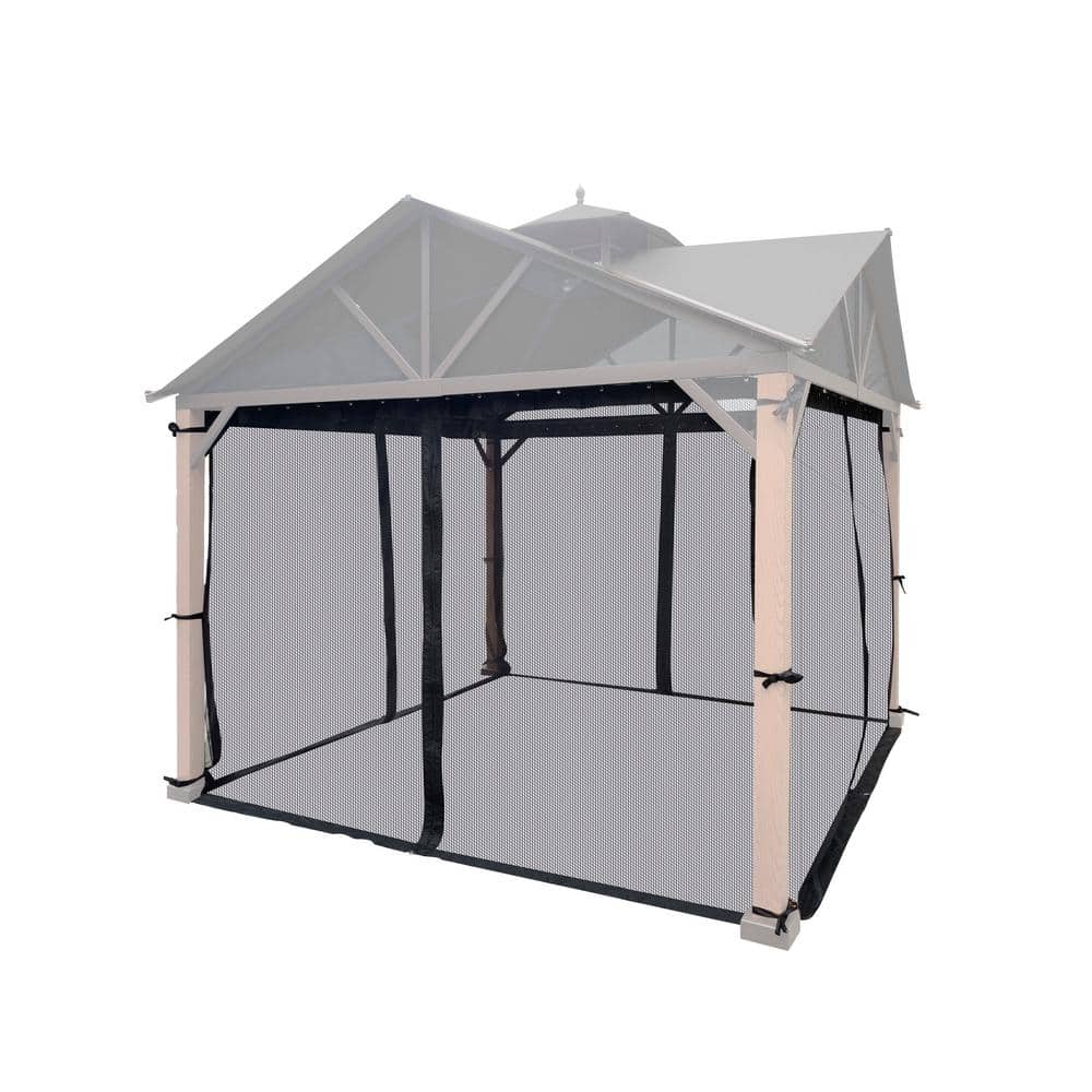 Black 10' x 10' Gazebo Mosquito Netting Replacement
