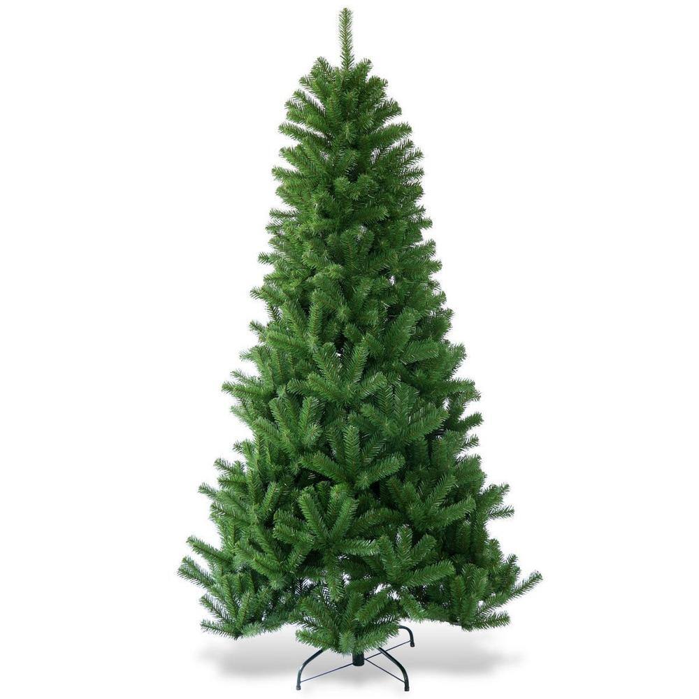 ANGELES HOME 7 ft. Green Hinged Regular Full Unlit Artificial Christmas Tree with Metal Stand