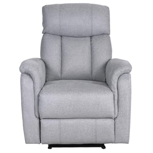 Gray Soft Fabric Upholstery Power Motion Recliner with USB Charge for Living Room