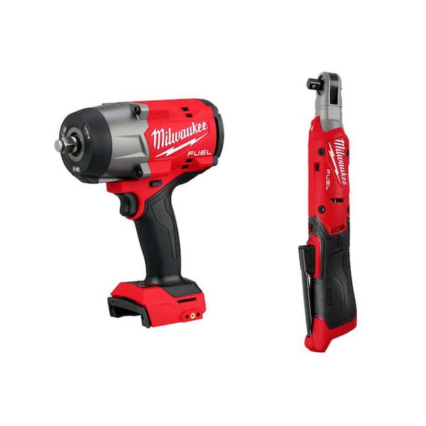 M18 FUEL 18V Lithium-Ion Brushless Cordless 1/2 in. Impact Wrench with Friction Ring with 3/8 in. Cordless Ratchet