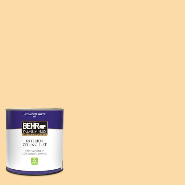 BEHR PREMIUM PLUS 1 qt. #M290-3 Corn Stalk Ceiling Flat Interior Paint